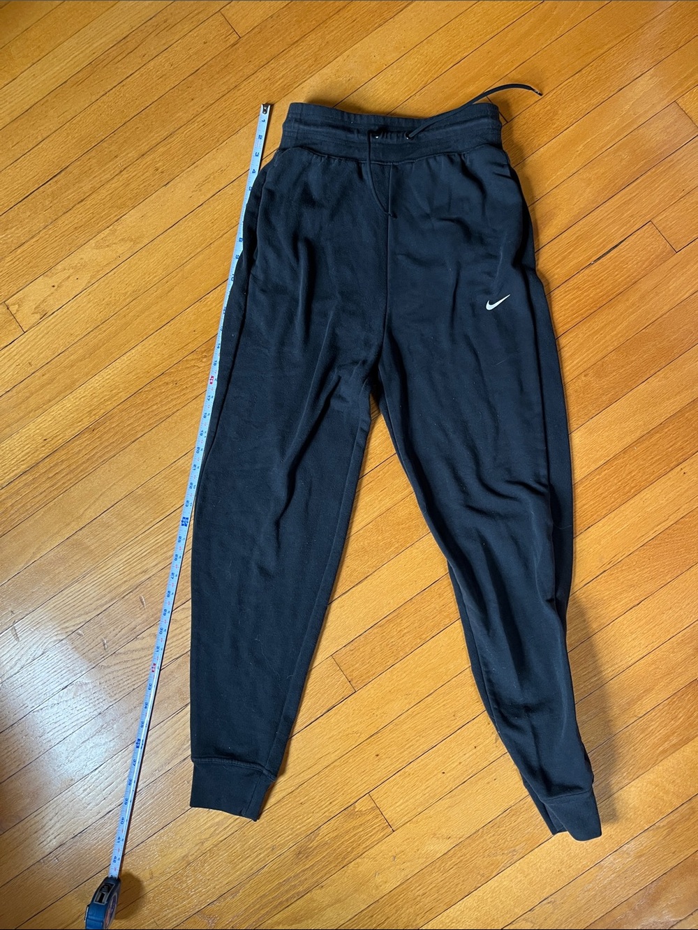 Nike Kids Black Jogger Pants with White Swoosh